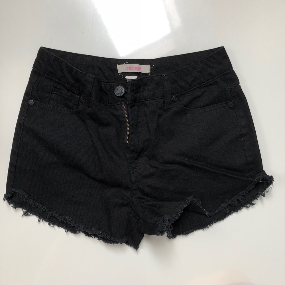 Refuge black denim shorts